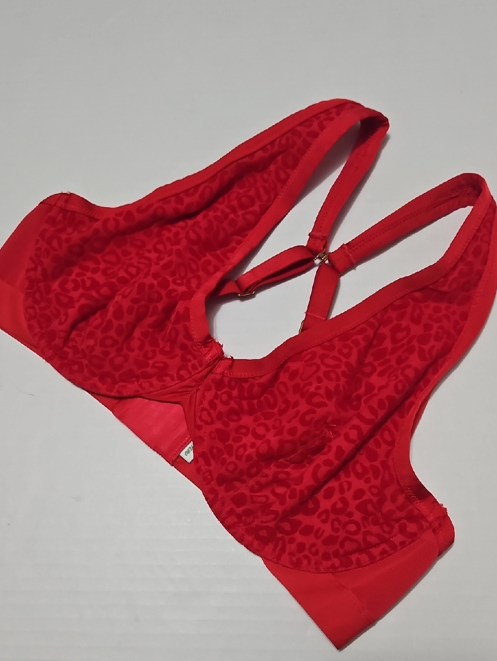 Aerie Red Leopard-Print Underwire Lined Bralette Size 38D